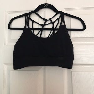 Fabletics Black Strappy Sports Bra- black large